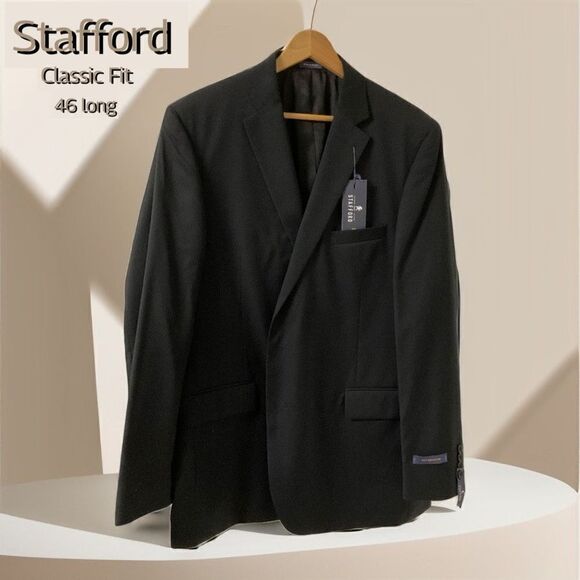 Stafford Classic Fit NWT Men’s Suit/Blazer Jacket 100% Wool - Picture 1 of 12